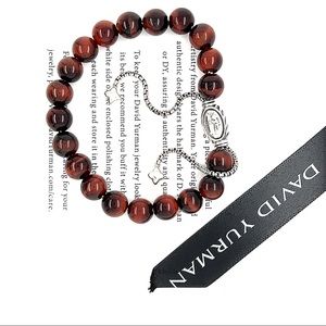 David Yurman 8 mm Spiritual Beads Bracelet Red
Tiger Eye Silver Adjustable New